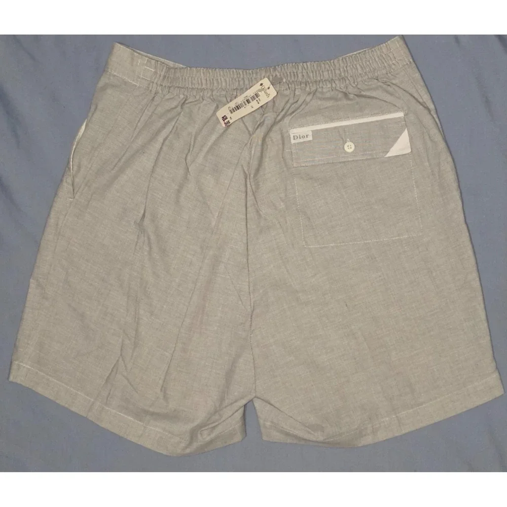 Vtg Christian Dior Monsieur Gray Pleated‎ Shorts Sz Large NWT Deadstock Preppy